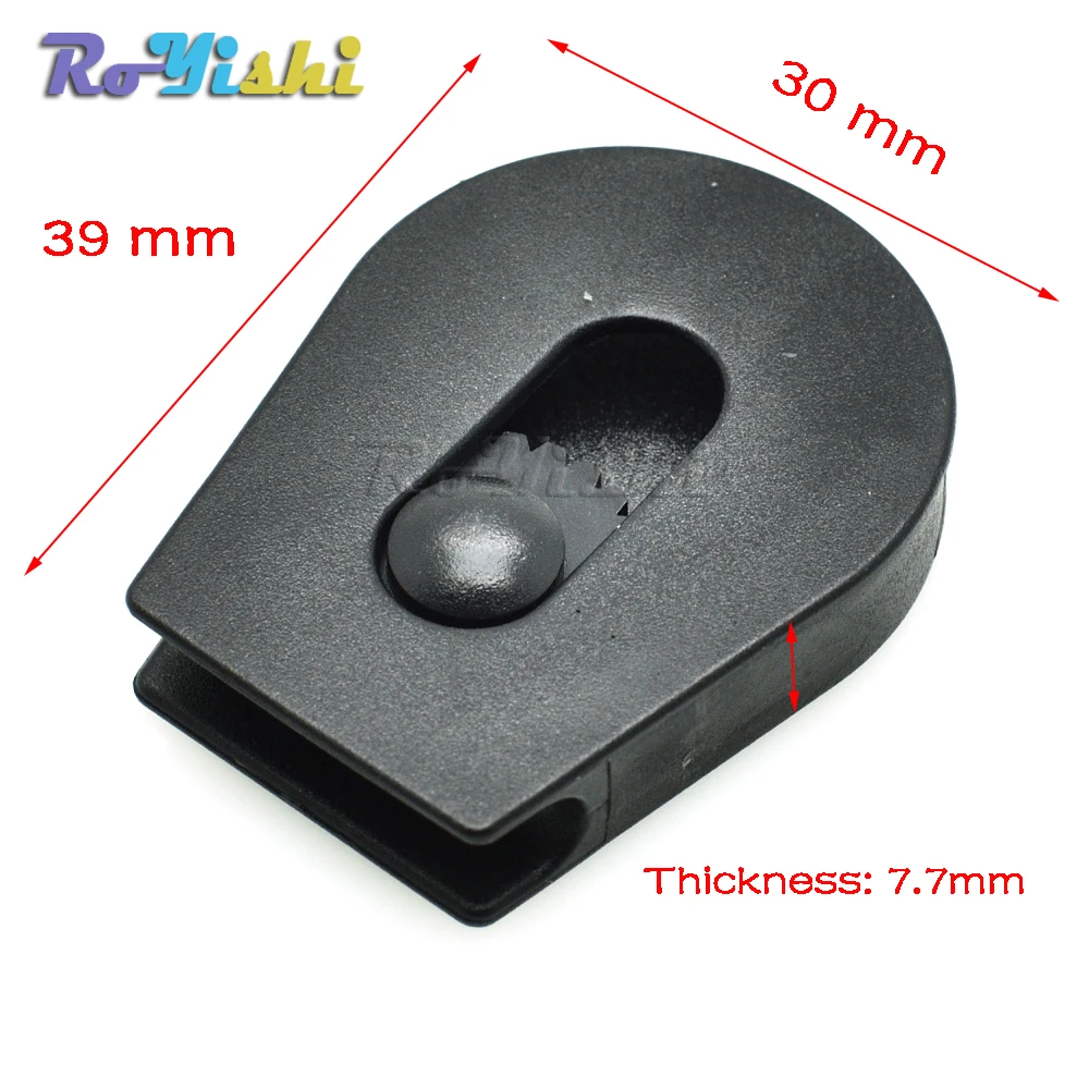 

50pcs/pack 1/8"(4mm) Drawstring Sliding Plastic Wheel Pull-Strings Pulley Cord Lock Ends Stopper Size:30mm*39mm
