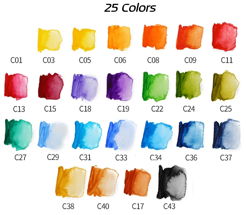 Прямая поставка; превосходное 18/25/33/42 цвета Твердые акварельные краски в наборе с кисточек для рисования количество ручка Портативный цвета воды для татуажа, пигмент для мануального татуажа для рисования