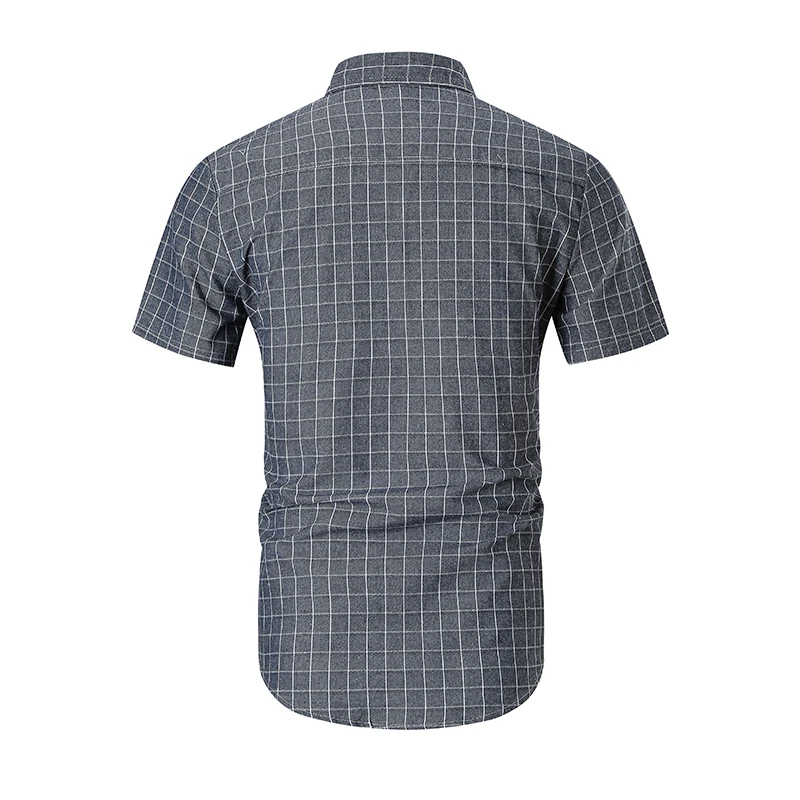 TAIZIQI рубашки летние маленькие клетчатые с коротким рукавом дышащие удобные костюмы для деловых путешествий домашняя рубашка для мужчин 1503A-C64