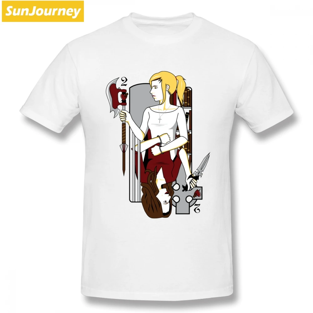 

Cool Men T Shirts Buffy the Vampire Slayer TV Short Sleeve Pure Cotton Round Neck Big Size T-shirt For Male Tops Tee