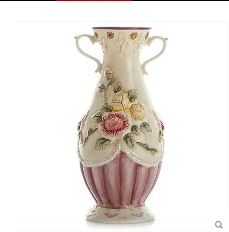 

Two ears with long neck vase with a water pepe vase with European flowers vase