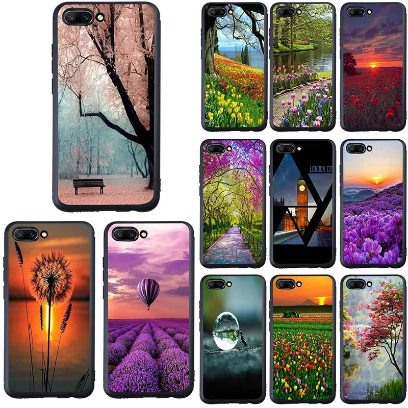 

Soft TPU Slim Transparent Cover for Huawei P8 P10 P20 P30 Mate 10 20 Pro Honor 6A 7A 7X 8A 8X 8C 9 10 Lite Bags Natural Scenery