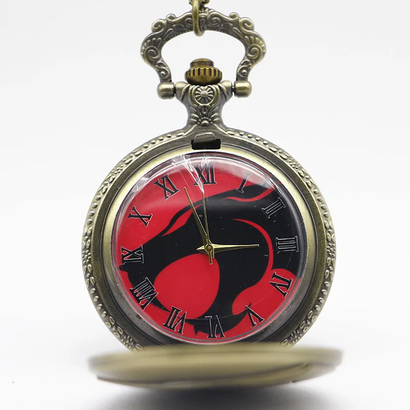 New-Arrival-Bronze-Wolf-Mouth-Quartz-Pocket-Watch-Pendant-Necklace-Colorful-Dial-Fob-Watch-Mens-Womens