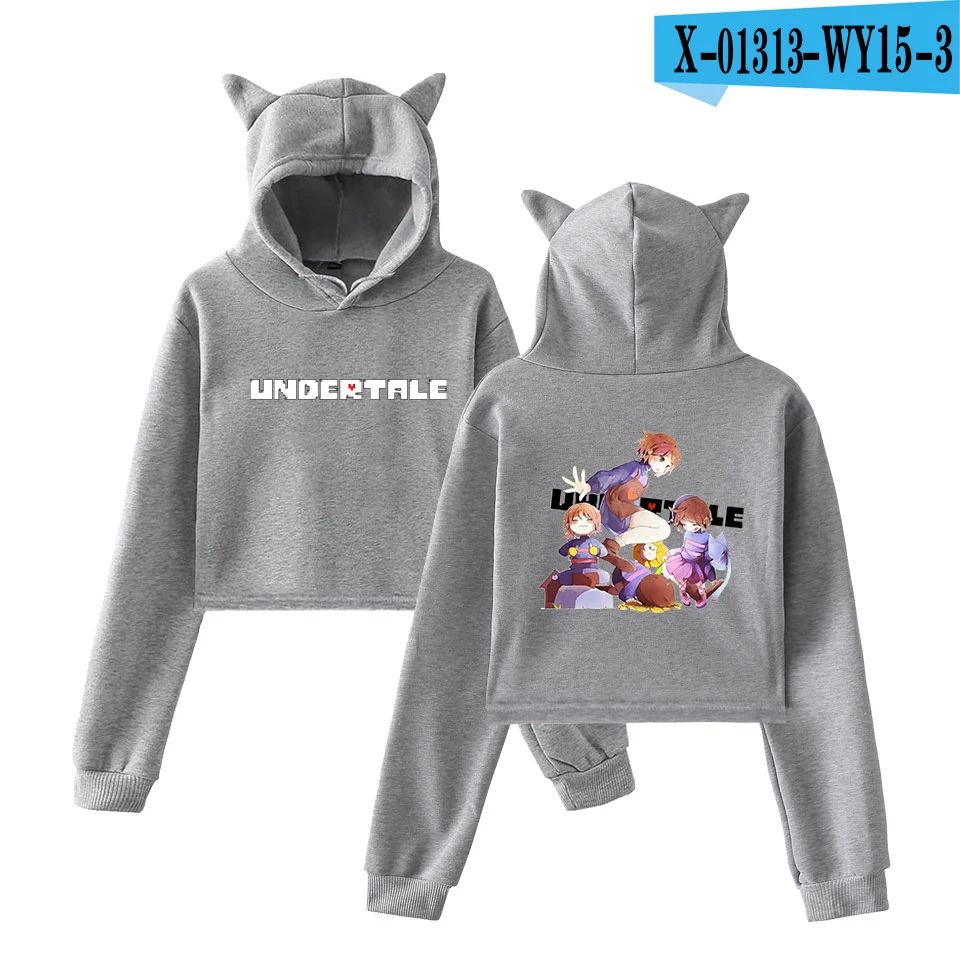 Undertale Sans мультфильм толстовка пуловеры для женщин корейский стиль Kpop худи с кошачьими ушами Повседневная Осенняя Толстовка с длинным рукавом для женщин - Цвет: N