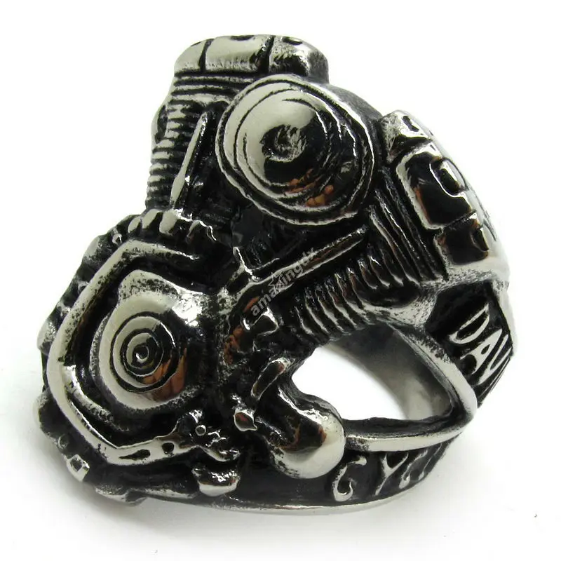 fashion rings black silver biker motorcycle ring punk cool mens boys stainless steel motor cycle cool - Biker Wedding Rings fashion rings black silver biker motorcycle ring punk cool mens boys stainless steel motor cycle cool - Biker Wedding Rings