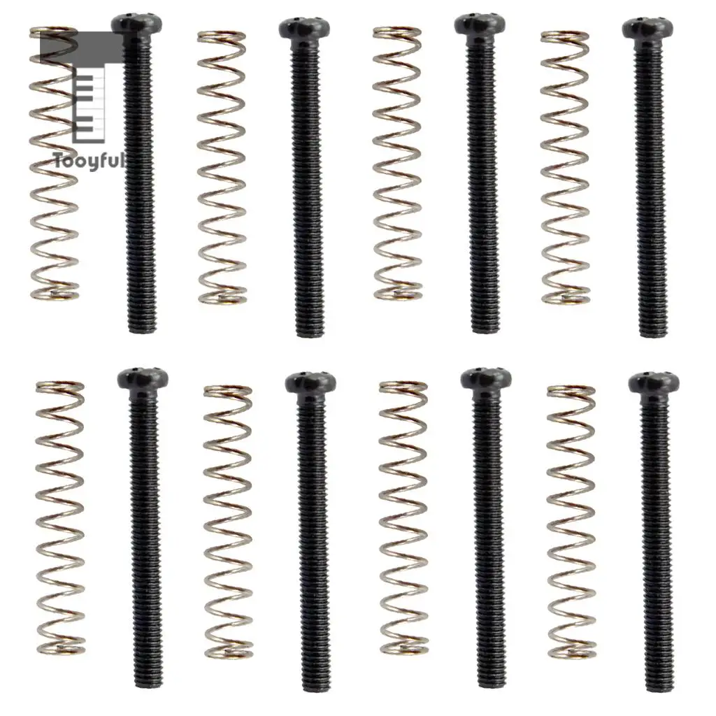 Tooyful Pack of 8 Metal Humbucker Double Coil Pickup Frame Screws Springs 3mm for Electric Guitar Replacement Parts