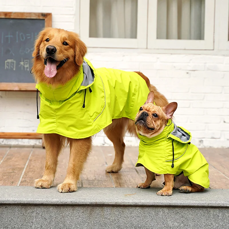 Плащ HEYPET для собак, водонепроницаемые костюмы для собак, нейлоновая застежка, одежда для собак, куртка с капюшоном, дождевик для домашних животных, средних и больших собак
