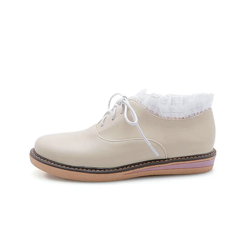 QUTAA/ г. Женская обувь Универсальные женские туфли-лодочки из искусственной кожи новые модные женские туфли-лодочки на низком каблуке, с круглым носком, на шнуровке размеры 34-39