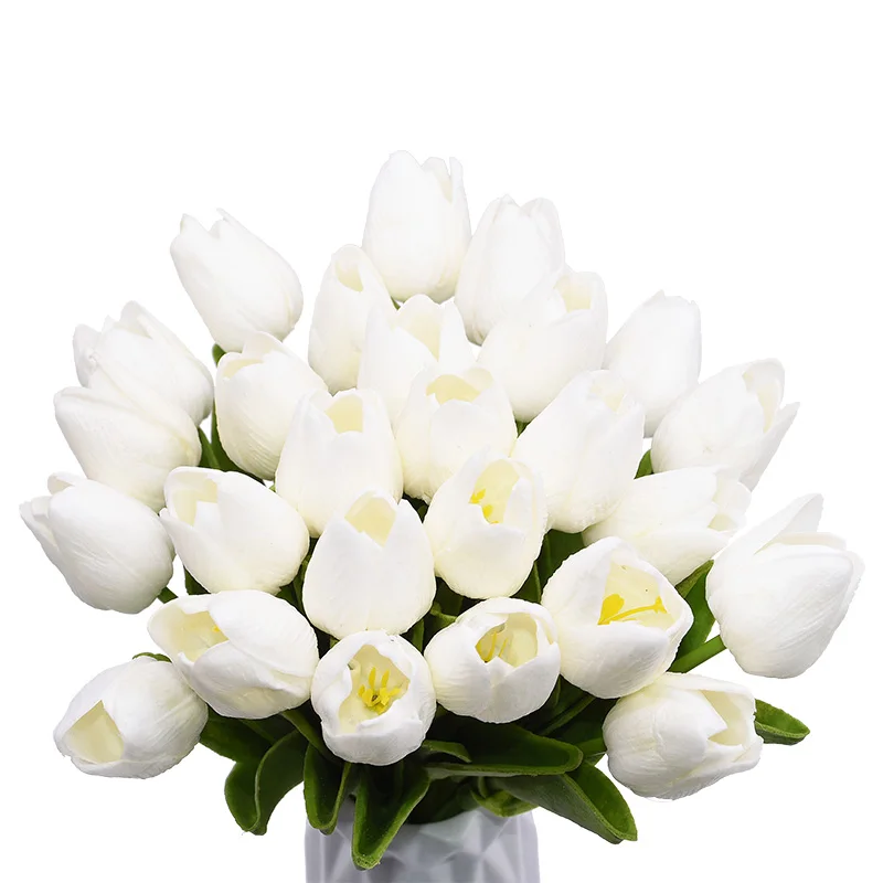 10/30pcs Tulip Artificial Flowers Real Touch Flowers Wedding Decor Simulation Bride Bouquets Pu Tulips for Home Party Vase Decor