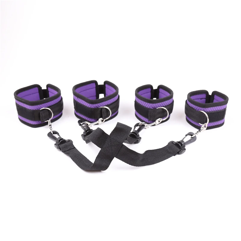  Sex Accessories Restraint Beds BDSM Bondage Set Restraint Slave Handcuffs & Ankle Cuffs & Eye Mask 