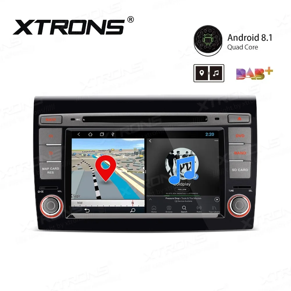 Clearance 7" Android 8.1 Oreo OS Car DVD Multimedia Navigation GPS Radio for Fiat Bravo (198) 2007-2014 with Split Screen Function Support 2
