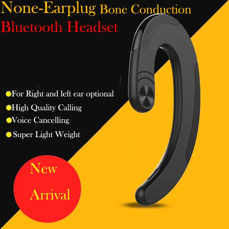 Ear Hook Bluetooth Headset Bone Conduction Sport Headphone With Mic Adjustable headband For IOS Android Smartphone USB Charge (1)