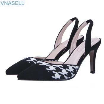 

spring and summer new pointed fine high school with shallow mouth word with wild color matching Baotou female sandals