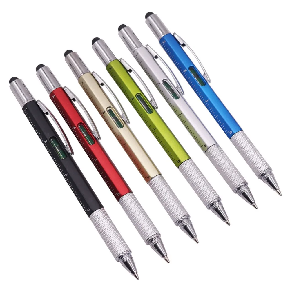 

50 Pcs Multifunctional Ballpoint Pen Level Ruler Screwdriver Stationery Pen Good Goods Are Not Cheap Refill Blue