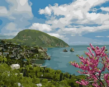 

Frameless diy paintings by numbers paint by number for home decor oil picture painting 5065cm seaside