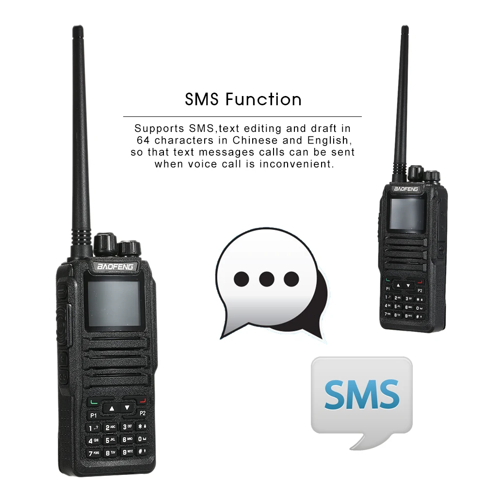 BAOFENG цифровая DM-1701 рация Двухдиапазонная VHF/UHF 136-174 MHz/400-470 MHz двухстороннее радио портативный приемопередатчик