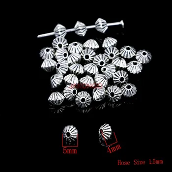

150pcs Antique Silver Plated Conical Oval Spacer Beads for Loose Beads Jewelry Making Accessories DIY Handmade Craft 5x4mm