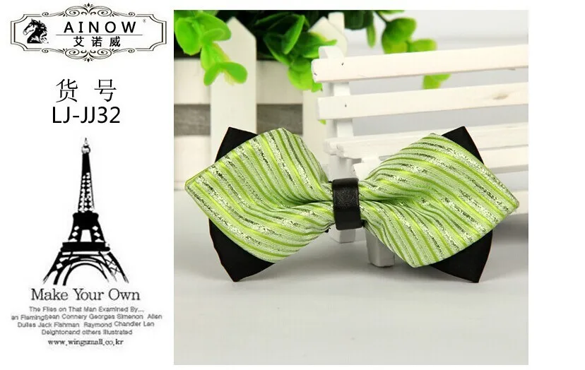 Острым мужчины зеленый шелковые галстуки 2014 бабочка галстук нет минимального заказа Лот Массовая партия оптовая продажа
