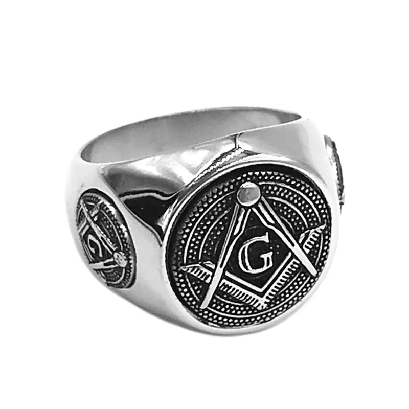 

Classic Masonic Ring Stainless Steel Freemasonry Compass Masonic Motor Biker Ring Mens Women Ring Wholesale SWR0831A