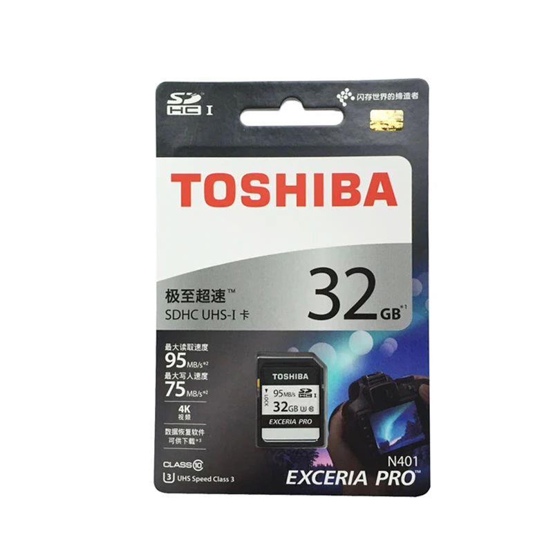 Оригинальный Toshiba exceria pro SD карты N401 SD flash карты памяти SD карты UHS-I U3 32 ГБ, 64 ГБ и 128 ГБ Class10 4 K UltraHD SDHC SDXC