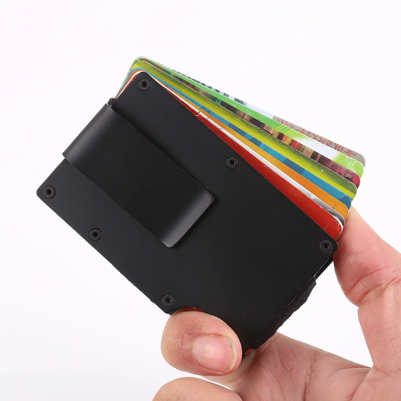 Автоматический Pop Up RFID кошелек кредитной ID держатель для карт Противоугонная Металл Нержавеющая сталь углерода волокно дропшиппинг