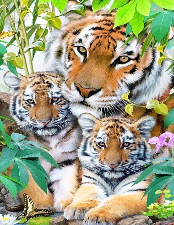 Алмазная мозаика с вышивкой Love Tiger | Дом и сад