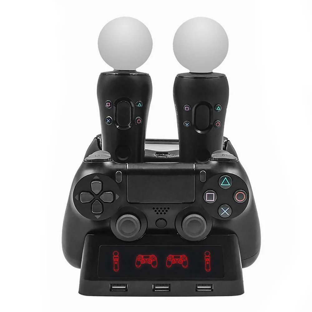 4 в 1 контроллер зарядная док-станция Подставка для Playstation PS4 PSVR Move
