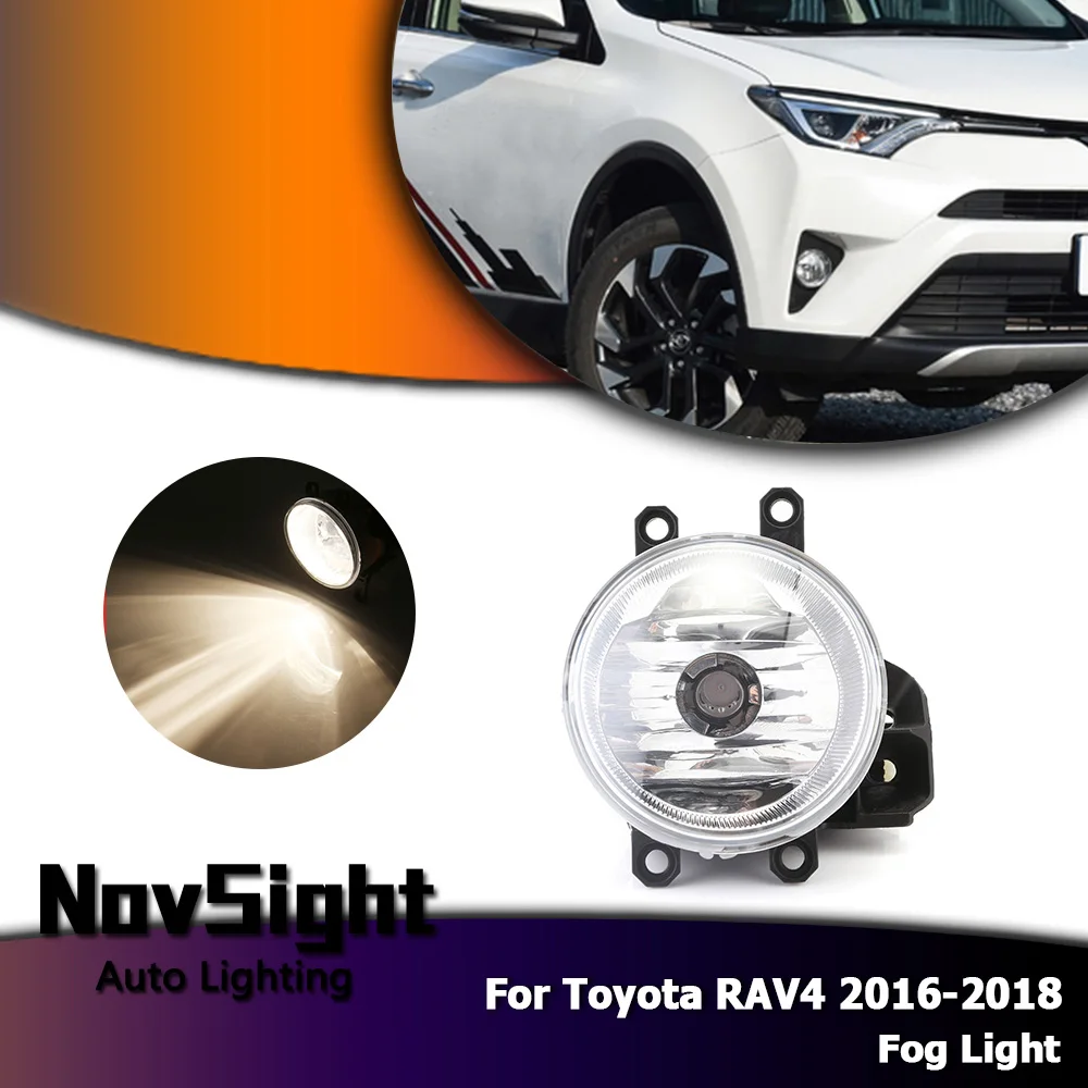 

NOVSIGHT Auto Car Driving Fog Lights Lamp Assembly Halogen Bulbs for Toyota RAV4 2016-2018 D35