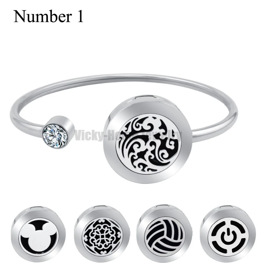 

20mm Crystals Magnet Can Wiggle Up and Down Aroma Locket Stainless Steel Essential Oils Aromatherapy Locket Bracelet (Dropship)