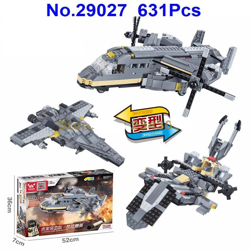 

Legoed city Lepins War Military Army transport plane Swat 2 in 1Building Block Bricks Counter Strike Toy LegoING Model kits gif