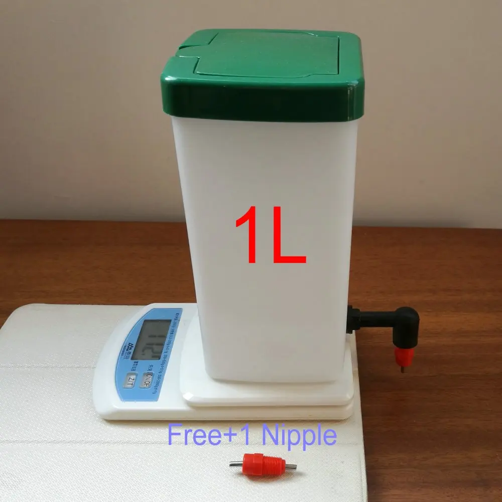 

1X 1LT Bucket And 2X Screw Poultry Nipple Drinkerer Chicken Bird Quial Rabbit Mouse