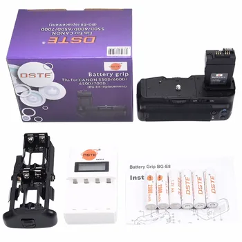 

DSTE BG-E8 Battery Grip + 6x Rechargeable NI-MH AA Battery + Charger for Canon 550D 600D 650D 700D Rebel T2i T3i T4i T5i Camera