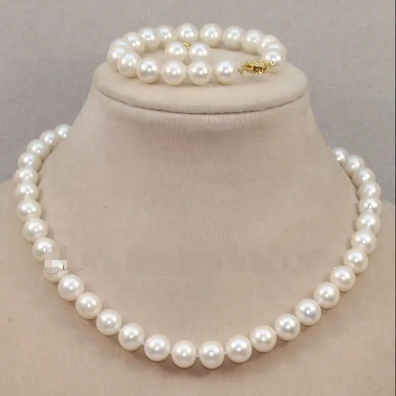 

Free shipping hot sale Women Bridal Wedding Jewelry >>AA 10-11mm White Pink Yellow Pearl Necklace Bracelets Earrings