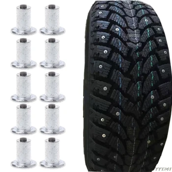 

100Pcs Spikes For Tires Car Bike Tire Studs Wheel Tyre Flat Spikes Snow Winter Universal 9-10-1mm Car-Styling Snow Chains Parts