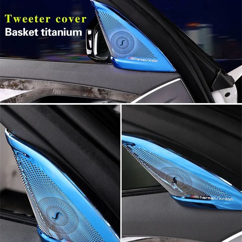 Автомобильный твитер рога крышка для G30 BMW Новая 5 серия- передняя дверь hifi-система динамик чехол отделка для авто - Название цвета: Blue