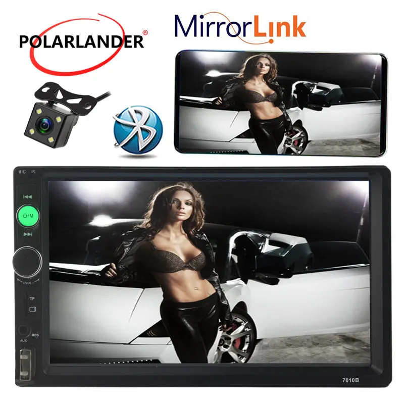 

Mirror Link HD Touch screen 2 Din Double-DIN MP5 MP4 Player Car FM Radio 10 Languages Bluetooth With Reverse Camera High Quality