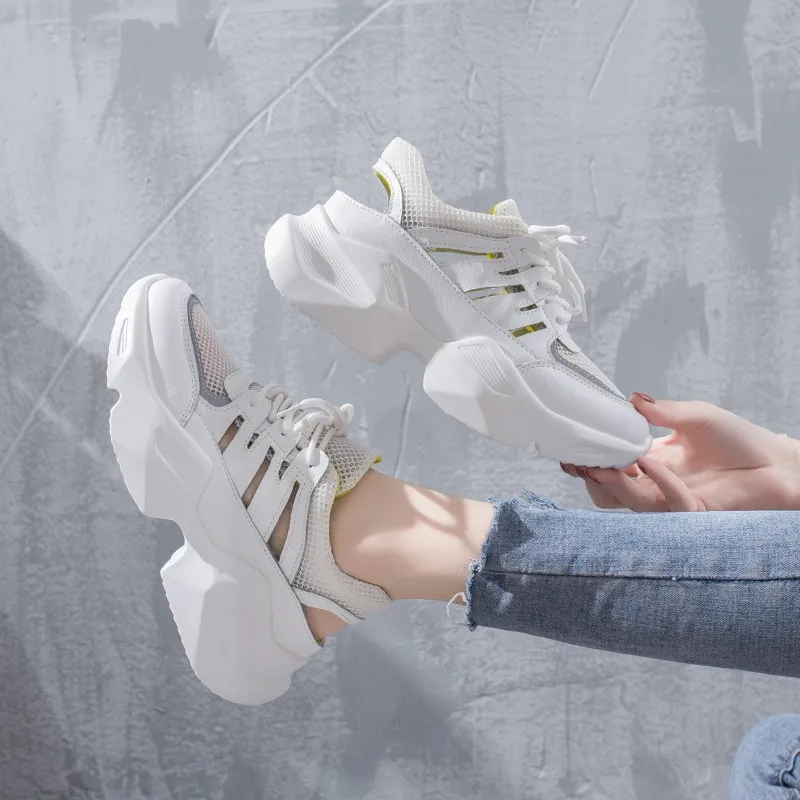 

New summer Platform Sneakers fashion ladies breathable mesh casual sneakers shoes comfortable non-slip zapatos mujer Hollow