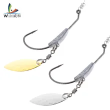 3 шт./лот, 4#7,2 г, свинцовая головка из высокоуглеродистой стали, крючок, металлическая ложка с блестками, Мягкая приманка, рыболовная приманка, рыболовный крючок