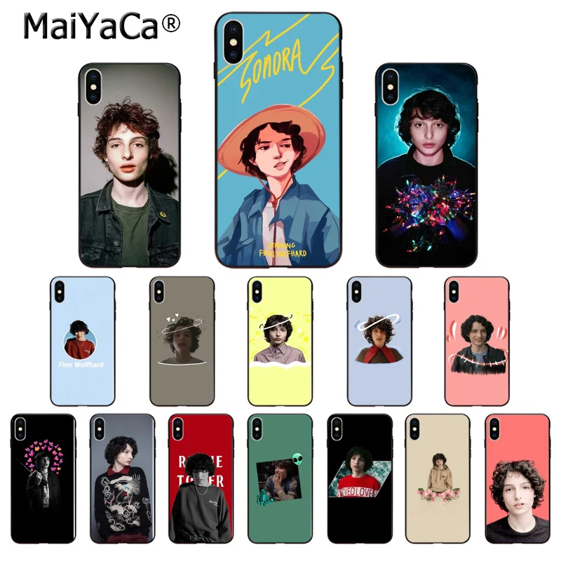 Силиконовый мягкий черный чехол для телефона MaiYaCa Stranger Things Finn Wolfhard из ТПУ iPhone 8 7 6 6S