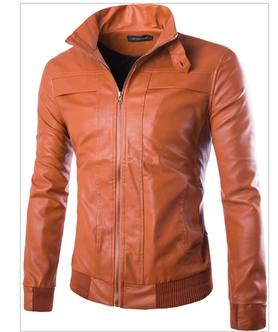 Стройная фигура кожаные куртки для мужчин черный осень-зима Мужская куртка PU Пальто для будущих мам красный из искусственной кожи Искусственная кожа PY12