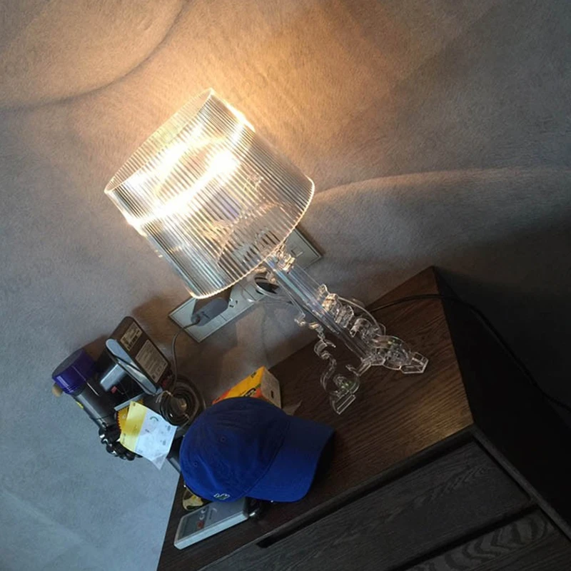  GZMJ Wonderland Modern Transparent ABS Plastic Phantom Shadows Bedroom Bedside Table Lamps LED Read