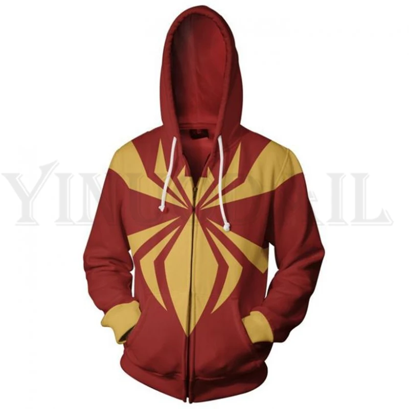 

Men and Women Zip Up Hoodies Iron Spiderman 3d Print Hooded Jacket Mravel 4 Movie Superheroes Sweatshirt Streetwear Costume
