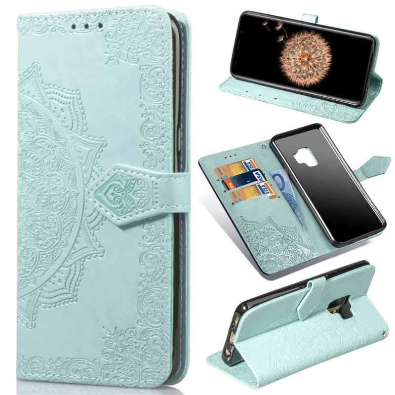 

Magnetic Embossing Wallet Phone Case for Samsung A6 A7 2018 Flip Leather Cases for Samsung Galaxy S9 S8 Note 9 8 S7 Phone Bag