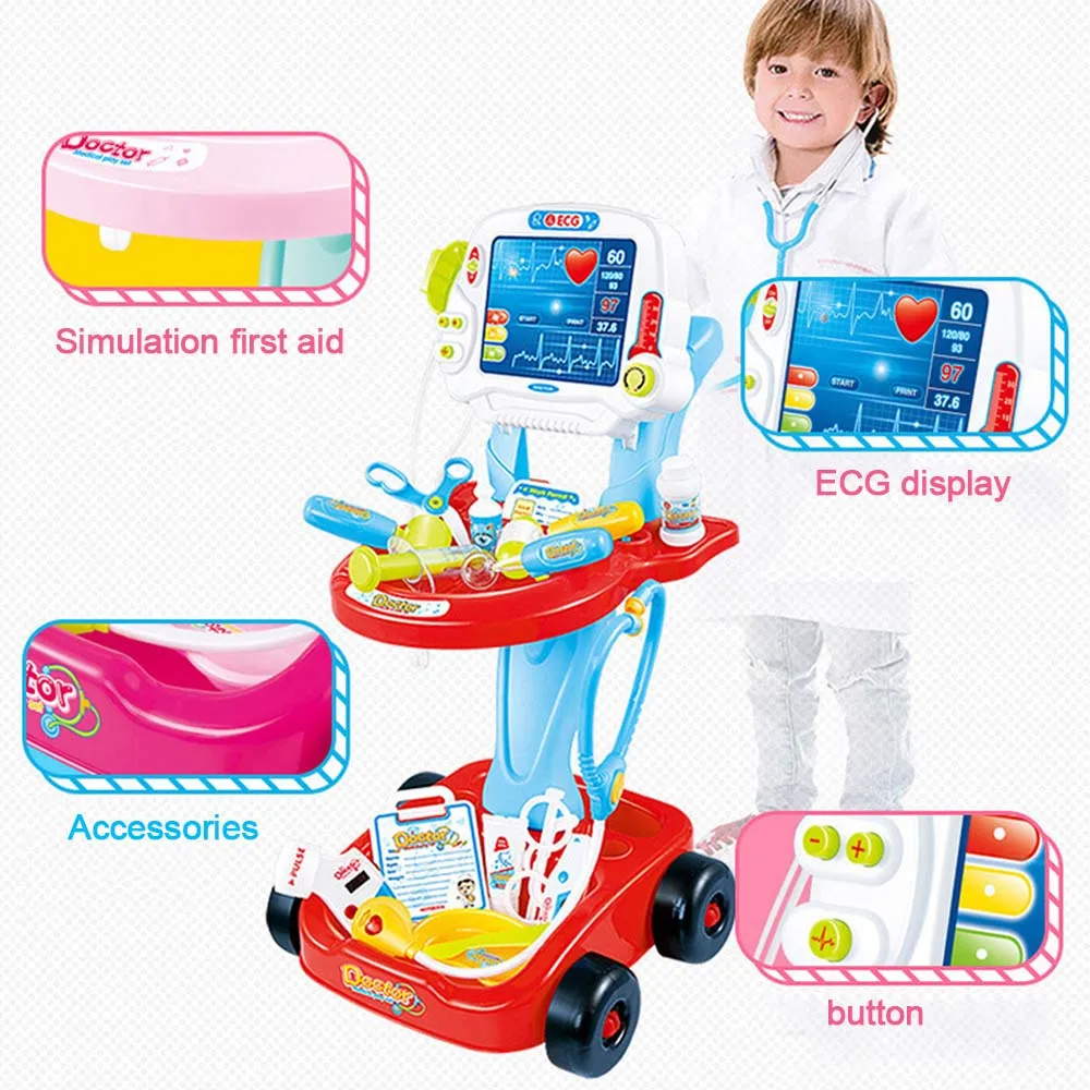 

Children Classic Pretend Play Doctor Toy Set with Simulated Electrocardiogram Kit Role Play Toys Pretend Play Medical Toys Set