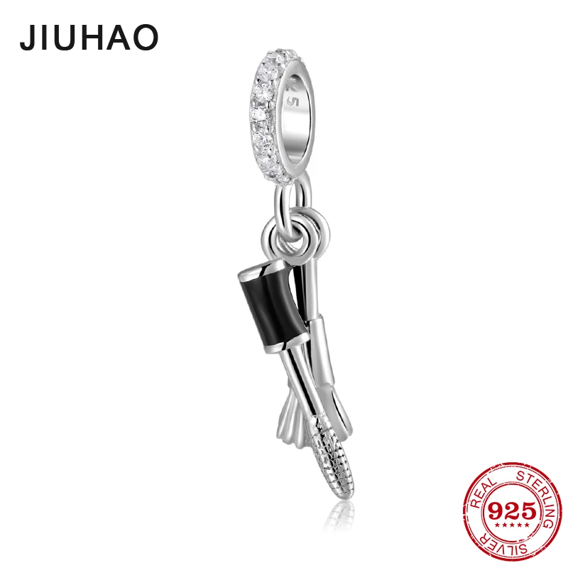 

Glamorous women 925 sterling silver Charms Lipstick and brush Pendant Fit Original Pandora Charm Bracelet Jewelry making