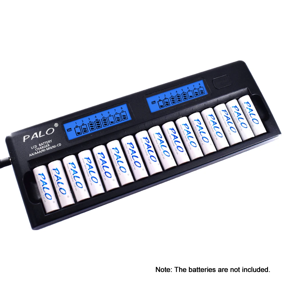 

PALO PL-NC31 Intelligent Battery Charger Two Speedy Smart Charger w/ 16 Battery Slots for 1.2V Ni-MH Ni-CD AAA AA Batteries