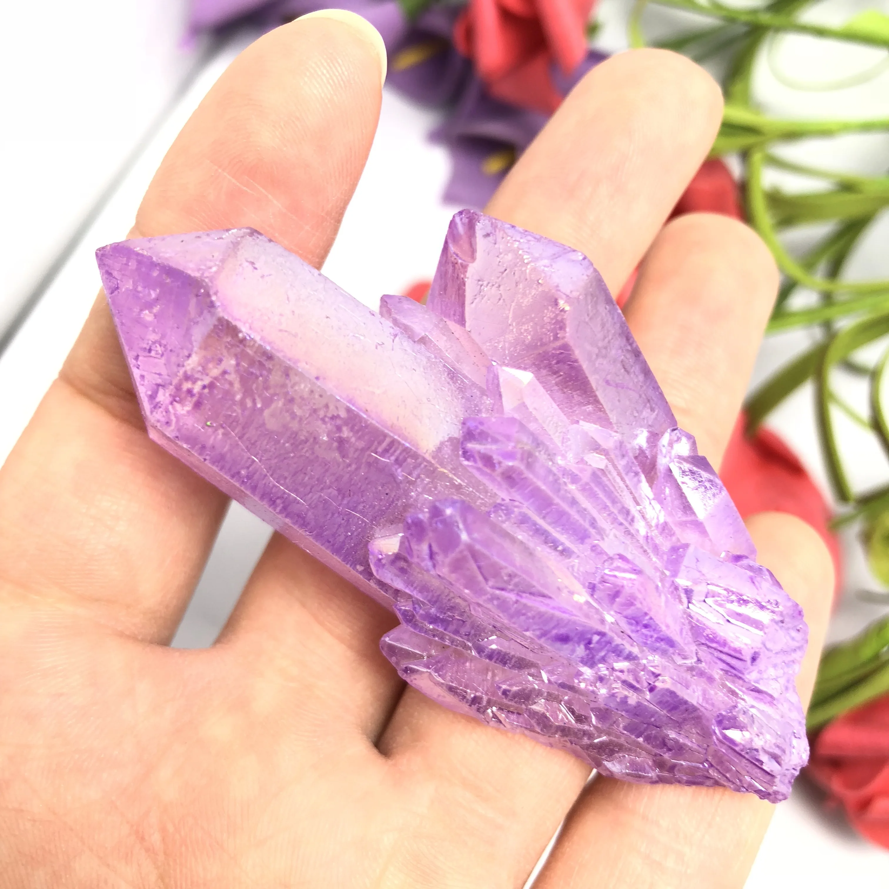 

Aura Quartz Crystal Cluster Angel Aura Natural Quartz Crystal Druzy Geode Specimen Minerals Reiki Healing Chakra