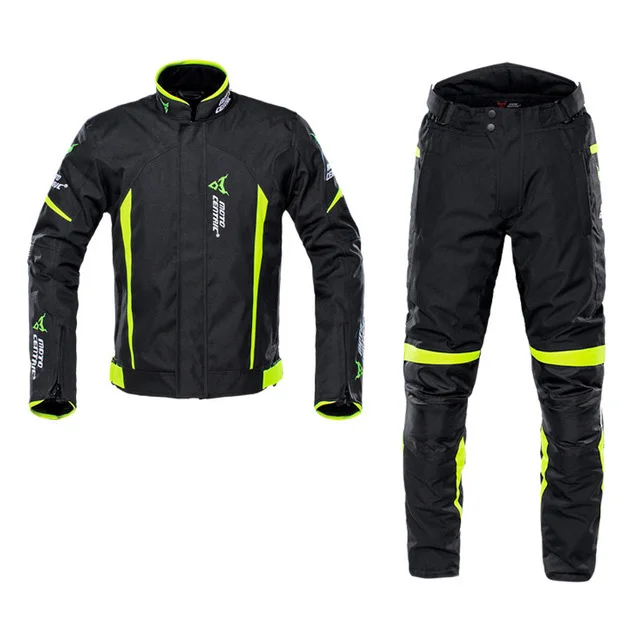 Мотоциклетная куртка, водонепроницаемая, для мотокросса, штаны для гонок, защитное снаряжение, Chaqueta Moto Jaqueta Motoqueiro Pantalon Moto - Цвет: green set