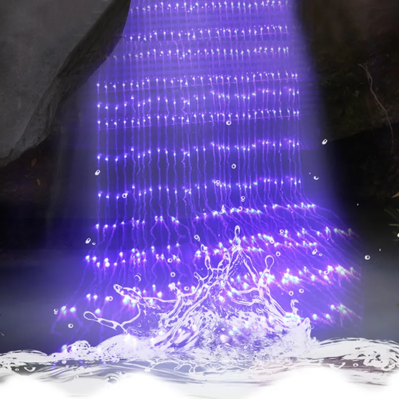 3x3 m 320 Led Cachoeira Cortina Sincelo Meteor Shower Chuva à Prova d' Água Luz da Corda do Casamento do Natal de Fadas Cordas Garland 4 3x3 m 320 led cachoeira à prova