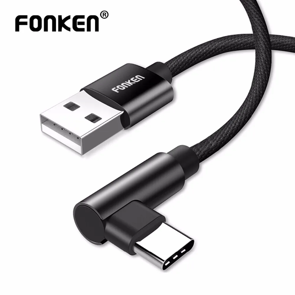 FONKEN 90 درجة نوع-C USB كابل L نوع C شحن كابل 1.2 متر USB C الانحناء الحبل سريع تهمة ل قوة البنك الهاتف المحمول الكابلات FONKEN 90 درجة نوع-C USB كابل L نوع C شحن كابل 1.2 متر USB C الانحناء الحبل سريع تهمة ل قوة البنك الهاتف المحمول الكابلات